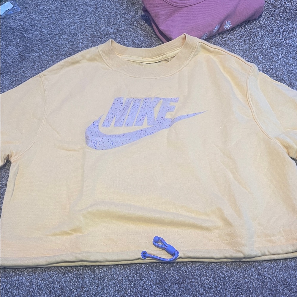 Nike Yellow Cropped Top with Logo